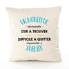 Housse de Coussin Premium Un Moniteur Formidable - Coton Canvas Fairtrade Beige Idée Cadeau Décoration Canapé