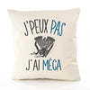 Housse de Coussin Premium méca mécanique Version Blanc - Coton Canvas Fairtrade Beige Idée Cadeau Décoration Canapé