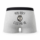 Caleçon Husky - Humour Boxer Gris Passion Idée Cadeau