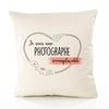 Housse de Coussin Premium Photographe irremplaçable - Coton Canvas Fairtrade Beige Idée Cadeau Décoration Canapé