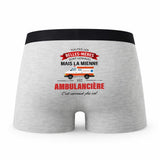 Caleçon Belles-Meres Ambulanciere - Humour Boxer Gris Idée Cadeau Fête des Pères