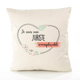 Housse de Coussin Premium Juriste irremplaçable - Coton Canvas Fairtrade Beige Idée Cadeau Décoration Canapé 40x40
