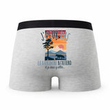 Caleçon Montagne - Humour Boxer Gris Idée Cadeau Passion