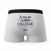 Caleçon Nael Un Super Collègue - Humour Boxer Gris Idée Cadeau