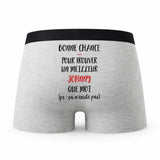 Caleçon Johnny ça n'existe Pas Homme - Humour Boxer Gris Idée Cadeau