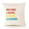 Housse de Coussin Premium Matthieu Mythe Légende Vintage - Coton Canvas Fairtrade Beige Idée Cadeau Décoration Canapé