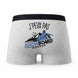 Caleçon Snowboard - Humour Boxer Gris Idée Cadeau