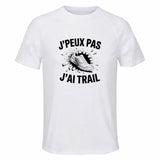 Maillot de Sport Homme Trail J'peux Pas - T-Shirt Respirant Polyester Manches Courtes - Cadeau Sportif Anniversaire Noël Fête des Pères