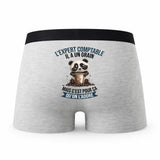 Caleçon Lexpert Comptable Panda Grain - Humour Boxer Gris Idée Cadeau