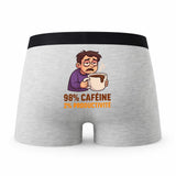 Caleçon 98 Cafeine - Humour Boxer Gris Idée Cadeau