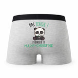 Caleçon Marie-Christine Pas Touche Panda - Humour Boxer Gris Idée Cadeau