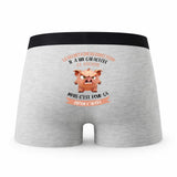 Caleçon Le Secretaire De Direction Caractère de Cochon - Humour Boxer Gris Idée Cadeau