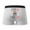 Caleçon Caserne Pompier - Humour Boxer Gris Idée Cadeau Passion