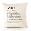 Housse de Coussin Premium Amira Définition - Coton Canvas Fairtrade Beige Idée Cadeau Décoration Canapé