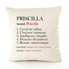 Housse de Coussin Premium Priscilla Définition - Coton Canvas Fairtrade Beige Idée Cadeau Décoration Canapé
