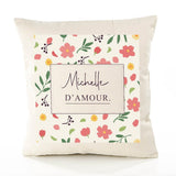 Housse de Coussin Femme Michelle d'amour Motif Floral déco Salon canapé Chambre Cadeau Femme Anniversaire noël Coussin décoratif Motif Floral
