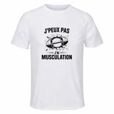 Maillot de Sport Homme Musculation J'peux Pas - T-Shirt Respirant Polyester Manches Courtes - Cadeau Sportif Anniversaire Noël Fête des Pères