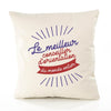 Housse de Coussin Premium Conseiller d'orientation Meilleur Monde - Coton Canvas Fairtrade Beige Idée Cadeau Décoration Canapé