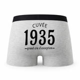 Caleçon Millésime 1935 - Humour Boxer Gris Idée Cadeau Anniversaire