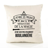 Housse de Coussin Premium boulangère Grand cru - Coton Canvas Fairtrade Beige Idée Cadeau Décoration Canapé