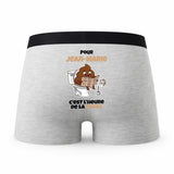 Caleçon pour Jean-Marie Heure de la Pause - Humour Boxer Gris Idée Cadeau
