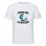 Maillot de Sport Homme Kitesurf J'peux Pas - T-Shirt Respirant Polyester Manches Courtes - Cadeau Sportif Anniversaire Noël Fête des Pères