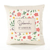 Housse de Coussin Femme Déborah d'amour Motif Floral déco Salon canapé Chambre Cadeau Femme Anniversaire noël Coussin décoratif Motif Floral
