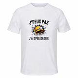 Maillot de Sport Homme Speleologie J'peux Pas - T-Shirt Respirant Polyester Manches Courtes - Cadeau Sportif Anniversaire Noël Fête des Pères