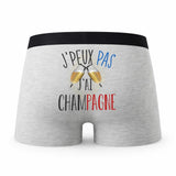 Caleçon Champagne - Humour Boxer Gris Idée Cadeau Passion