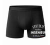 Caleçon Certifié Meilleur ingénieur - Face - Humour Boxer Coton Motif Métier Idée Cadeau Anniversaire Noël Homme
