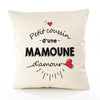 Housse de Coussin Premium Mamoune d'amour - Coton Canvas Fairtrade Beige Idée Cadeau Décoration Canapé 40x40