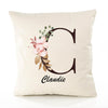 Housse de Coussin Premium Claudie Lettre - Coton Canvas Fairtrade Beige Idée Cadeau Décoration Canapé