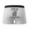 Caleçon Skateboard - Humour Boxer Gris Idée Cadeau Passion