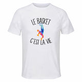 Maillot de Sport Homme Basket C'est La Vie - T-Shirt Respirant Polyester Manches Courtes - Cadeau Sportif Anniversaire Noël Fête des Pères