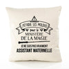 Housse de Coussin Premium Assistant Maternelle Ministère Magie Homme - Coton Canvas Fairtrade Beige Idée Cadeau Décoration Canapé