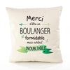 Housse de Coussin Premium Merci Boulanger Inoubliable - Coton Canvas Fairtrade Beige Idée Cadeau Décoration Canapé