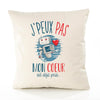 Housse de Coussin Premium Couple Robot Mignon Coeur déjà Pris Version Blanc - Coton Canvas Fairtrade Beige Idée Cadeau Décoration Canapé