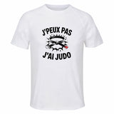 Maillot de Sport Homme Judo J'peux Pas - T-Shirt Respirant Polyester Manches Courtes - Cadeau Sportif Anniversaire Noël Fête des Pères