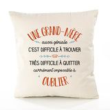 Housse de Coussin Premium Une Grand-mère Aussi géniale - Coton Canvas Fairtrade Beige Idée Cadeau Décoration Canapé