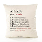 Housse de Coussin Premium Alexia Définition - Coton Canvas Fairtrade Beige Idée Cadeau Décoration Canapé