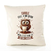 Housse de Coussin Premium Carole Chouette Grain - Coton Canvas Fairtrade Beige Idée Cadeau Décoration Canapé