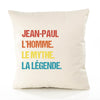 Housse de Coussin Premium Jean-Paul Mythe Légende Vintage - Coton Canvas Fairtrade Beige Idée Cadeau Décoration Canapé 40x40