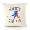 Housse de Coussin Premium Hockey - Coton Canvas Fairtrade Beige Idée Cadeau Décoration Canapé 40x40