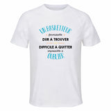 Maillot de Sport Homme pour Un Basketteur Formidable Blanc - T-Shirt Respirant Polyester Manches Courtes - Cadeau Sportif Anniversaire Noël Fête des Pères