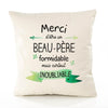 Housse de Coussin Premium Merci Beau-Père Inoubliable - Coton Canvas Fairtrade Beige Idée Cadeau Décoration Canapé