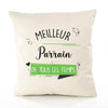 Housse de Coussin Premium Meilleur Parrain de Tous Les Temps 2 - Coton Canvas Fairtrade Beige Idée Cadeau Décoration Canapé