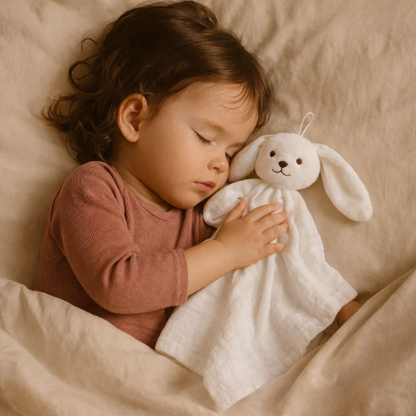Doudou Bébé Lapin Eole Adorable Quand Je Dors Gaze de Coton Cadeau Baby Shower
