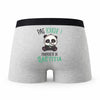 Caleçon Laetitia Pas Touche Panda - Humour Boxer Gris Idée Cadeau