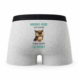 Caleçon Mohamed-Amine Le Plus Chouette - Humour Boxer Gris Idée Cadeau