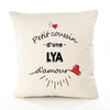 Housse de Coussin Premium LYA d'amour - Coton Canvas Fairtrade Beige Idée Cadeau Décoration Canapé 40x40